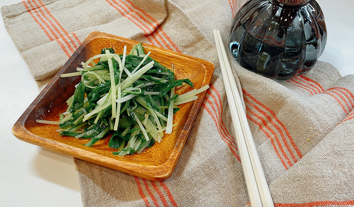 水菜のにんにく炒め